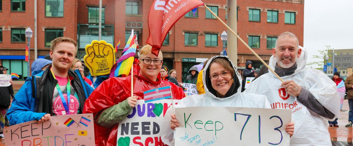 Unions and community stand united against New Brunswick government attacks on 2S/LGBTiQ+ rights