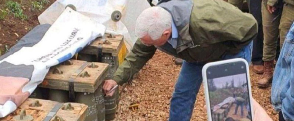 Former US VP Mike Pence autographs Israeli bombs