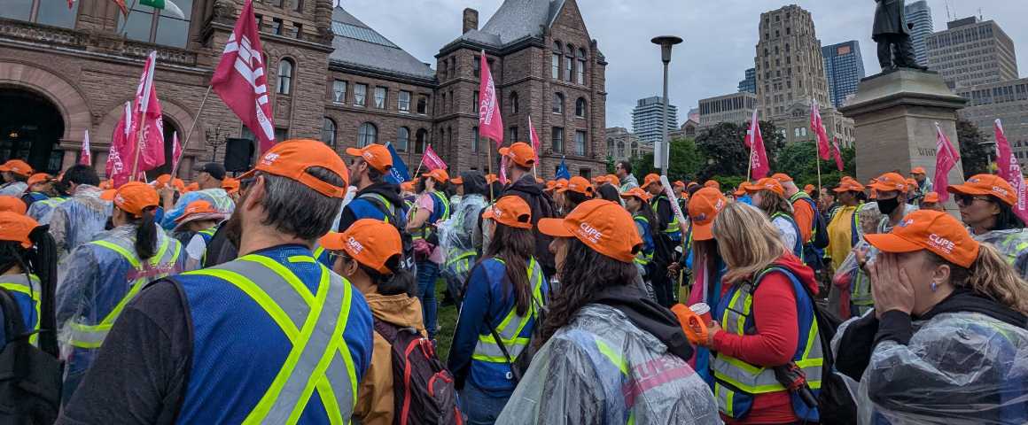 WSIB workers hold spirited rally as strike enters third week